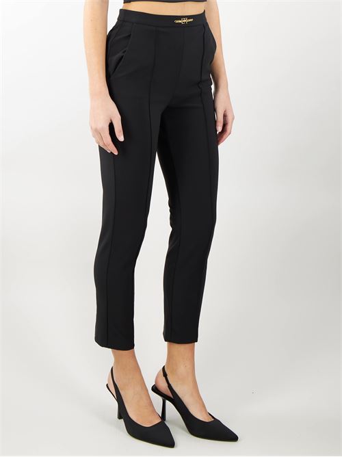 Straight trousers in technical bi-elastic fabric with horsebit Elisabetta Franchi ELISABETTA FRANCHI | Pants | PA03041E2110